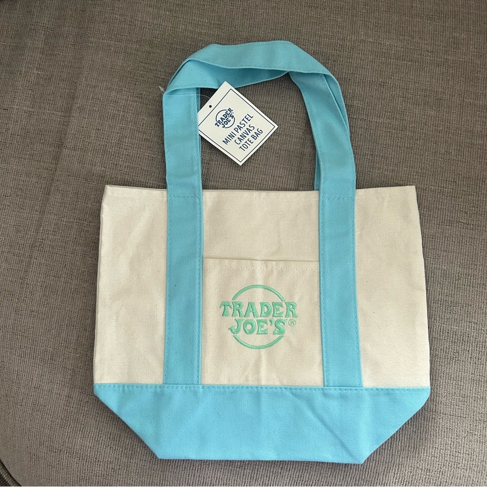 Blue and Cream mini Trader Joe’s Tote Bag